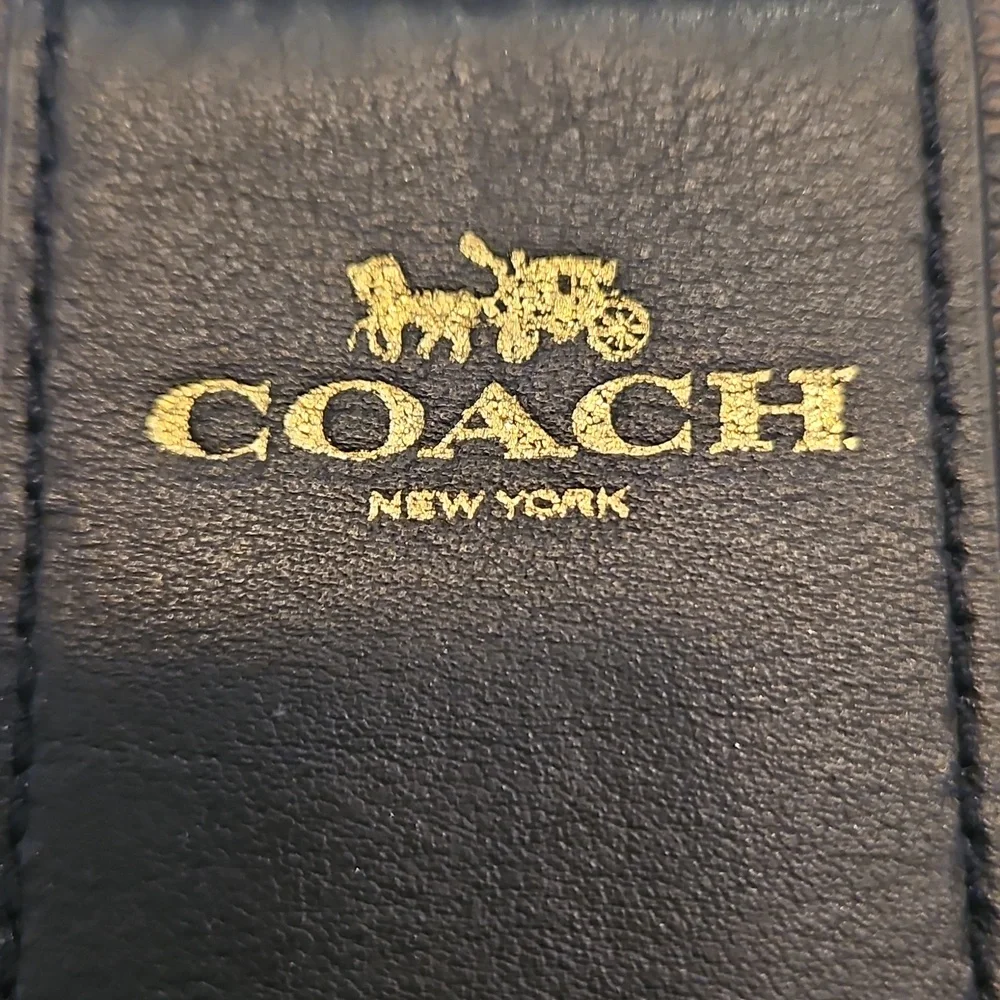 Coach Brown Signature Stripe Corner Zip Wristlet – Style C278 - Picture 3 of 7
